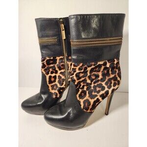 Michael Kors Size 6M Haya Hair Calf Animal Print Bootie